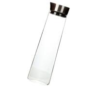 ADOCARN Pichet à Eau Froide en Verre Borosilicate 1l Couvercle Inox Étanche pour Usage Domestique Élégant et Solide, Maison Chambre