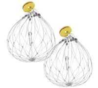 ADOCARN Piège à Crabes en Fil d'acier Argenté, Résistant à l'usure la Rupture, Cage Réutilisable 2pcs pour Pêche en Rivières et Lacs Couleur Aléatoire