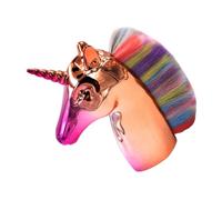 ADOCARN Pinceau de Maquillage Professionnel Licorne 1 Pièce Manche Doré en Plastique Poils Colorés Doux Pinceau Poudre et Fond de Teint pour Femme Usage Quotidien et Présent