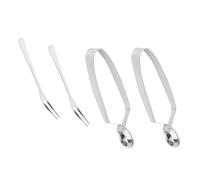 ADOCARN Pinces à Escargots Résistantes à Haute Température en Acier Inoxydable Argenté, Lot de 4 Set de Set de Pièces pour Dîner Escargot et Vaisselle de Table à Domicile