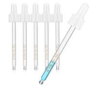 ADOCARN Pipettes Compte-gouttes et Expérimentation en Laboratoire pour Transfert Liquide sans Effort Lot de 6 en Verre Blanc Graduation Claire pour Développement de Formules