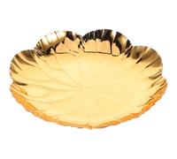 ADOCARN Plateau Décoratif Doré en Fer Forme Feuille de Lotus, Multifonctionnel et Vintage, pour Rassemblements à Domicile et Hôtels