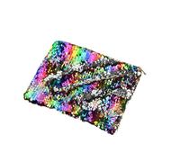 ADOCARN Pochette à Paillettes Argentée Multifonctionnelle Fermeture Éclair, Paquet à Main Petit et Lavable pour Pièces de Monnaie et Fournitures Scolaires des Femmes