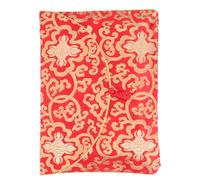 ADOCARN Pochette en Brocart de Soie Rouge avec Motif Nœud Chinois Paquet de Rangement pour Documents A4 Enveloppe Traditionnelle pour Écriture Bouddhiste et Organisation de Dossiers
