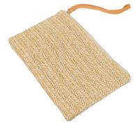 ADOCARN Pochette en Paille Tressée pour Femme, Format Spacieux Fermeture Éclair, Adaptée pour Plage et W nd, Matériau Paille et Fibre Polyester, Couleur Kaki