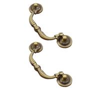 ADOCARN Poignée de Porte Rétro en Alliage de Zinc Or 2 Pièces, Espacement des Trous 9,6cm, Poignées de Tiroir et Placard pour Meubles et Bibliothèque