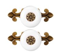 ADOCARN Poignée meuble et Bouton de tiroir en céramique et alliage de zinc - Ensemble de 2 pièces avec aspect pour KTV et cuisine - Accessoires pour meubles 7,5 x 3 x Couleur Aléatoire