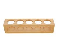 ADOCARN Porte-bouteille en Bambou Beige pour Huiles Essentielles 5 Trous, Surface Lisse Confortable, Support Décoratif pour Rangement Pratique