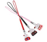 ADOCARN Porte-clés Pendentif Amulette en Céramique Chat 3 Pièces