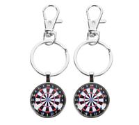 ADOCARN Porte-clés Pendentif Breloque Cible de Fléchettes en Alliage de Zinc, 2pcs, Décoration Paquet et Charme de Paquet à Dos, Présent Anniversaire Unique