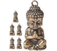 ADOCARN Porte-clés pour Suspendre Clés ou Objets Bouddha en Laiton Rétro Lot de 6 Pendentifs Créatifs et Solides Décoration de Bureau et Maison