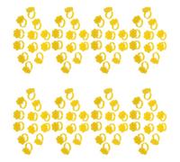 ADOCARN Porte-colle à Faux Cils en Plastique Jaune Hexagonal 7 Compartiments, Design Nid D'abeille pour Sessions D'extension de Cils, 250 Pièces pour Professionnels Beauté