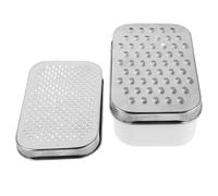 ADOCARN Râpe à Fromage Bol Détachable Argenté Double Face en Acier Inoxydable avec Surfaces Grossière et Fine pour Fromage et Légumes Cuisine