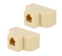 ADOCARN Répartiteur pour Téléphone Fixe Rj11 2 Pièces en Cuivre Beige