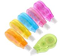 ADOCARN Ruban Correcteur Portable Blanc 6 Pcs, Bande Correctrice Pratique en Abs et Papier, Réécrivable, pour Fournitures Bureau et Scolaire