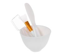 ADOCARN Set De Bols Pour Masque Facial 4 Pièces En Silicone Et Plastique, Bol Mélangeur Compact Spatule, Pinceau Plat Et Mesureur, Pour Fabrication Diy, Soins Du Visage à Domicile Voyage