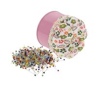 ADOCARN Set de Couture 500 Épingles à Tête de Verre avec Coussin de Citrouille, Facile à Piquer, en Fer et Tissu, pour Projets DIY et Cartes de Voyage
