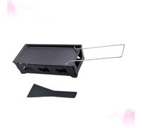 ADOCARN Set de Cuisson Mini Grill Fromage Antiadhésif en Fer avec Support Noir et Spatule, Résistant Haute Température, Cuisine et Pique-niques