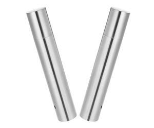 ADOCARN Support à Brochettes en Acier Inoxydable 2pcs Tube de Rangement Cylindrique Argenté, Grosse Capacité Portable pour Barbecue Extérieur Cuisine