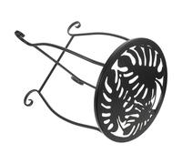 ADOCARN Support à Plantes en Fer Noir, Motif Feuille Monstera, Simple | Modèle Autoportant au Sol, Usage Intérieur et Extérieur, pour Vase ou Roche, Style Moderne