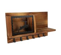 ADOCARN Support de Rangement Mural en Fer et Bois, Étagère Murale Simple et Élégante, Facile à Installer pour Économiser de l'espace Cuisine Maison