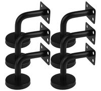 ADOCARN Supports de Main Courante Solides et Décoratifs en Acier Inoxydable Noir Lot de 6 Adaptés aux Projets DIY et Installations de Garde-corps Modernes