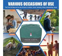 ADOCARN Trousse de Portable en Tissu Oxford Vert Grosse Capacité Multi-Compartiments Paquet à Remède Étanche et Léger pour Voyage Maison et Randonnée