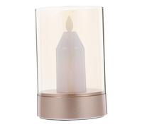 ADOCARN Veilleuse À Capteur Lampe De Table Scintillante À LED Petite Décoration pour Bougie Artificielle Blanche sans Flamme Veilleuse LED Lampe De Bureau en Verre Transparent