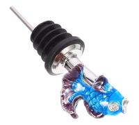 ADOCARN Verseur de Vin Forme de Poisson Animal Mini Bec Verseur Émaillé Argenté Anti-oxydation Réutilisable et Étanche pour Bouteilles de Vin