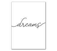 AdoDecor Affiches, Tableau Decoration Murale, Impressions de citations de texte Sweet Dreams Impression sur Toile, Affiches minimalistes en noir et blanc pour chambre de bébé Deco Salon(Sans cadre)
