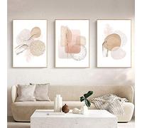 AdoDecor Impressions Sur Toile Affiche Murale Bloc de couleur abstrait Tableaux, Posters Et Arts Décoratifs Géométrie beige Poster Tableau Decoration Murale Salon Chambre(Sans cadre)