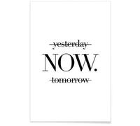AdoDecor Impressions Sur Toile Affiche Murale Yesterday Now Tomorrow Tableaux, Posters Et Arts Décoratifs Affiche minimaliste noir et blanc Tableau Decoration Murale Salon Chambre(Sans cadre)