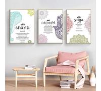 AdoDecor Lot de 3 Affiches, Tableau Decoration Murale, Citations de texte Yoga Namaste Impression sur Toile, Deco Salon Chambre, Minimalisme Zen Tableaux, Posters et Arts Décoratifs (Sans cadre)