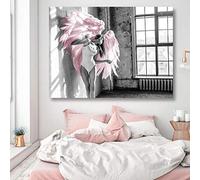 AdoDecor Tableau Affiche Decoration Murale, Plume rose aile d'ange Impression sur Toile, Deco Salon Chambre, Tableaux, Posters et Arts Décoratifs (Sans cadre)