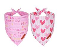 ADOGGYGO Bandana de fête des mères pour chien, réversible, rose, tissu durable de qualité supérieure, bandanas de vacances réglables pour chiens de grande et très grande taille (taille XL)