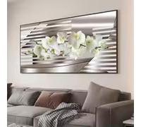 ADOHOME Abstract Gold Flower Oil Painting on Canvas Posters and Prints Wall Art Canvas Painting Picture Home Decor 20x40cm Frameless