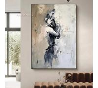 ADOHOME Lovers Art Sensuel Couple Abstrait Embrasser Peinture à l'huile Chambre Sensuelle Toile Peinture Art Mural pour Chambre Décor 60 x 80 cm Sans Cadre