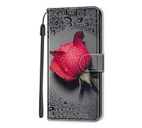 Adolasx Coque Compatible pour Xiaomi Redmi 13C / 13 C/Xiaomi Poco C65 avec Cordon Clapet a Rabat Cuir Motif Drôle Animal Magnetique Antichoc Étui PU Case Cover Portefeuille - Rose 1