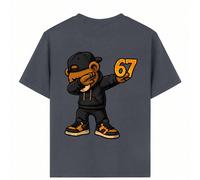 adolecent Boy- T-shirt imprimé numéro 67 de dessin animé, convient pour la rue, le campus, les événements, le port quotidien des garçons, Top d'été à la mode 6Y,7Y,8Y,9Y,10Y,14Y,11Y,12Y,13YHalloweenPo
