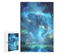 Adolescents 1000 pièces Puzzle Éléphant Bleu dans la Forêt Puzzle pour Adultes Jouet Anti-stress Défi Difficile Excellent Cadeau pour les Jeux 1000 pièces