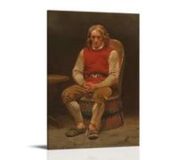 Adolph Tidemand - Impression sur toile de peintures à thème fermier assis, étude pour Haugianerne (1846) - Œuvres d'art pour décoration murale de chambre à coucher, salon - 50 x 75 cm