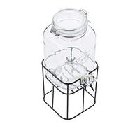 A'Domo Distributeur de boissons avec robinet en plastique et support en métal 3.6L , 22 x 16 x 37 cm, Transparent