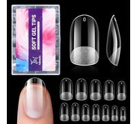 Adonafy Faux-ongles Ovales Extra Courts: 504 Pièces Semi-Mat Capsule Americaine Ongle pour Débutants - 10 Tailles Extra Courts Ongle Pose Americaine pour Manucure à Domicile Salon
