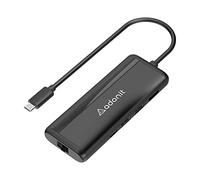 Adonit Nest Hub adaptateur USB-C 7 en 1, USB-C PD 100 W, HDMI 4K 60 Hz, Ethernet 1000 Mbits/s, USB-A 3.0 design fin pour MacBook Pro, MacBook Air, noir mat