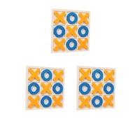 Adoorniequea Lot de 3 jeux d'orteils Tic TAC en bois pour enfants et adultes Bleu orange 30 x 30 x 1,5 cm