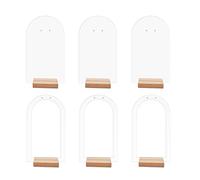 Adoorniequea Lot de 6 présentoirs de boucles d'oreilles avec base en bois acrylique