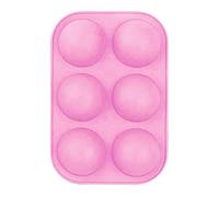 Adoorniequea Moule rond en silicone 6 trous demi-sphères antiadhésifs Rose