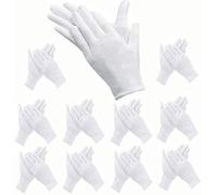 ADOPLX Lot de 24 gants en coton blanc - Gants de travail de sécurité, doublure extensible, hydratants, taille moyenne