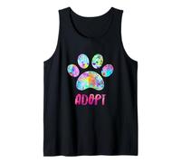 Adopt a Dog Aquarelle Rescue Cute Paw Print Love Dogs Débardeur