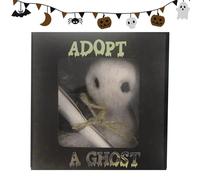 Adopt A Ghost - Fantôme de Poche en Feutre Super Mignon avec parchemin personnalisé, fantôme en Peluche d'halloween en Peluche dans Une boîte Cadeau, décoration pour Amis et Famille